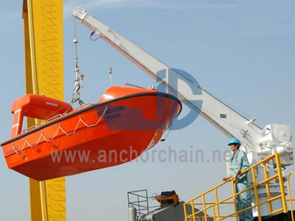 ذراع واحد يدور يدويًا Liferaft Davit